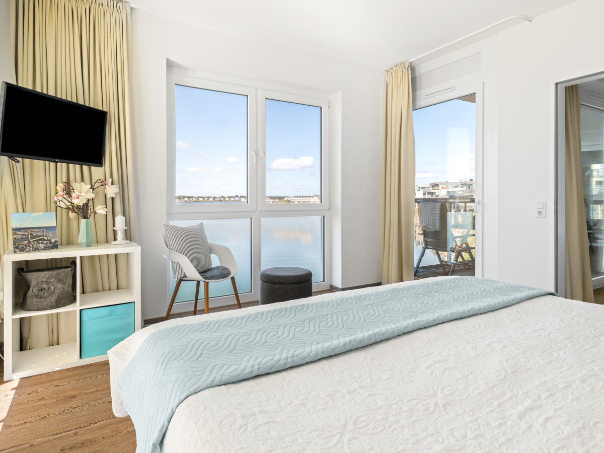 Schlafzimmer der Ferienwohnung bei Kappeln